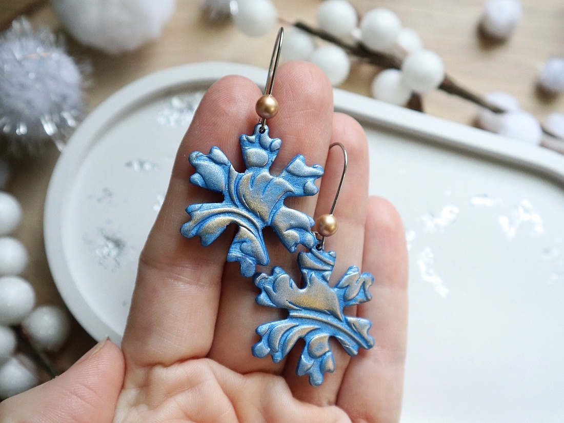 Cercei Winter blue - bijuterii - cercei - cercei lungi - Artynos.ro