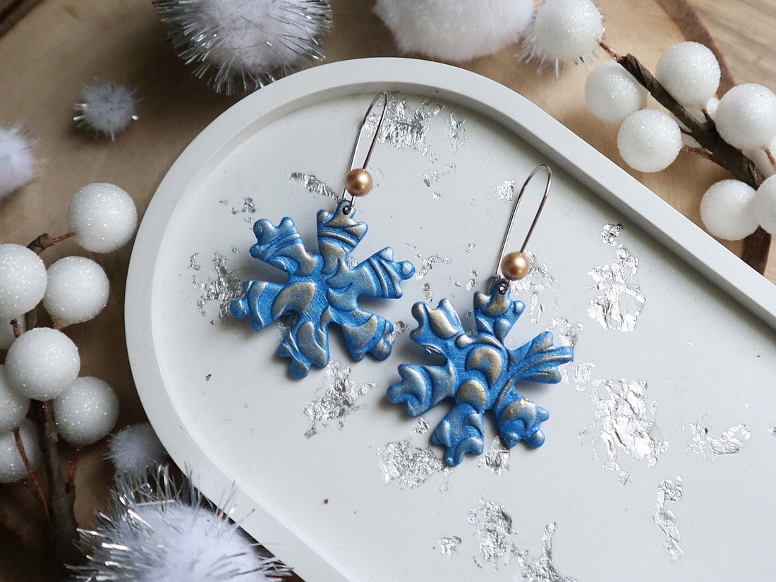 Cercei Winter blue - bijuterii - cercei - cercei lungi - Artynos.ro