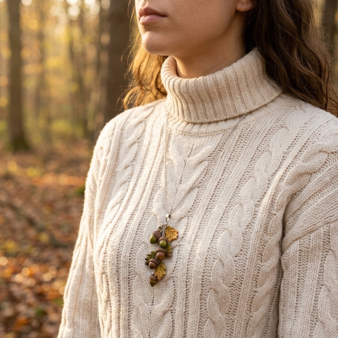 Cercei și pandantiv Autumn Treasures - bijuterii - seturi de bijuterii - Artynos.ro