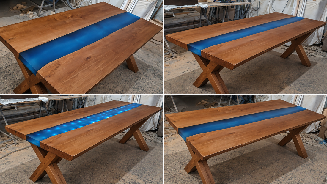 Masă din lemn masiv și rășină epoxidică � 200 � 90 � 5 cm - casă & stil de viață - echipamente de bucătărie - accesorii de servire - măsuță de servire - Artynos.ro