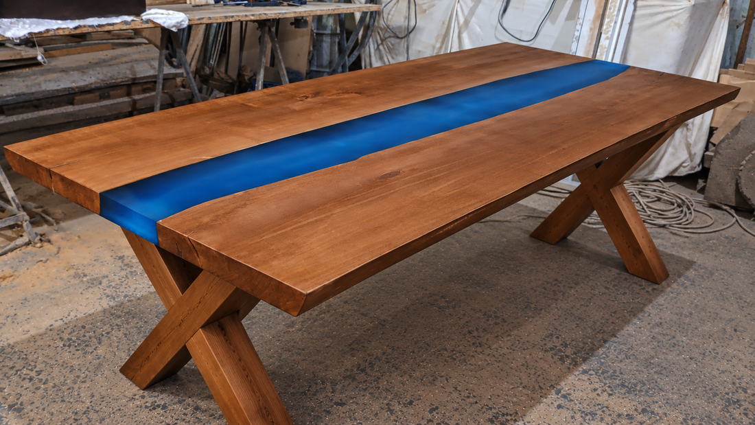 Masă din lemn masiv și rășină epoxidică � 200 � 90 � 5 cm - casă & stil de viață - echipamente de bucătărie - accesorii de servire - măsuță de servire - Artynos.ro