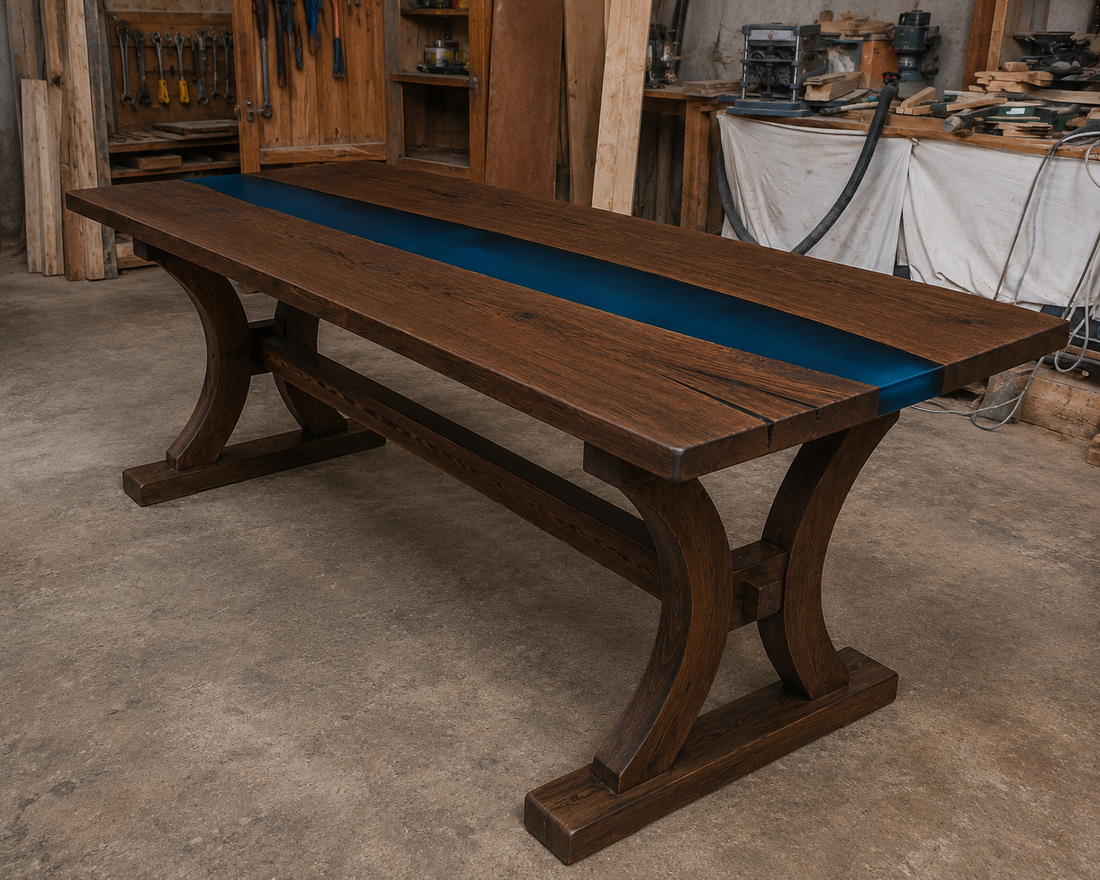 Masă din lemn masiv - Blue River Table - casă & stil de viață - echipamente de bucătărie - accesorii de servire - măsuță de servire - Artynos.ro