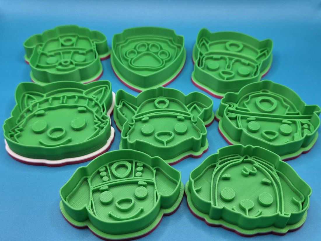 Set de ștampile și forme pentru fursecuri Paw Patrol � Paw Patrol, pachet de 8 bucăți � imprimate 3D -  - Artynos.ro
