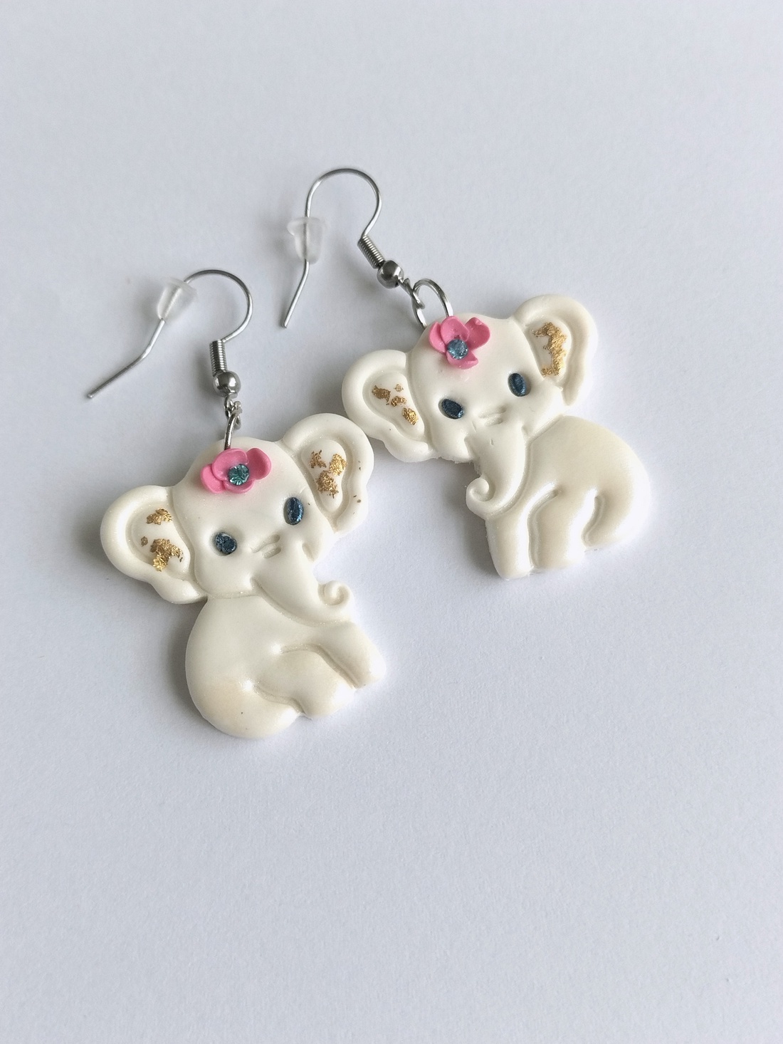 Cercei handmade Elefant � model jucăuș din lut polimeric - bijuterii - cercei - cercei lungi - Artynos.ro