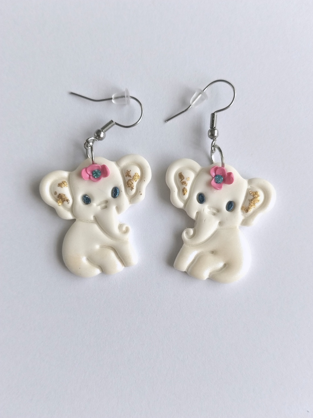 Cercei handmade Elefant � model jucăuș din lut polimeric - bijuterii - cercei - cercei lungi - Artynos.ro