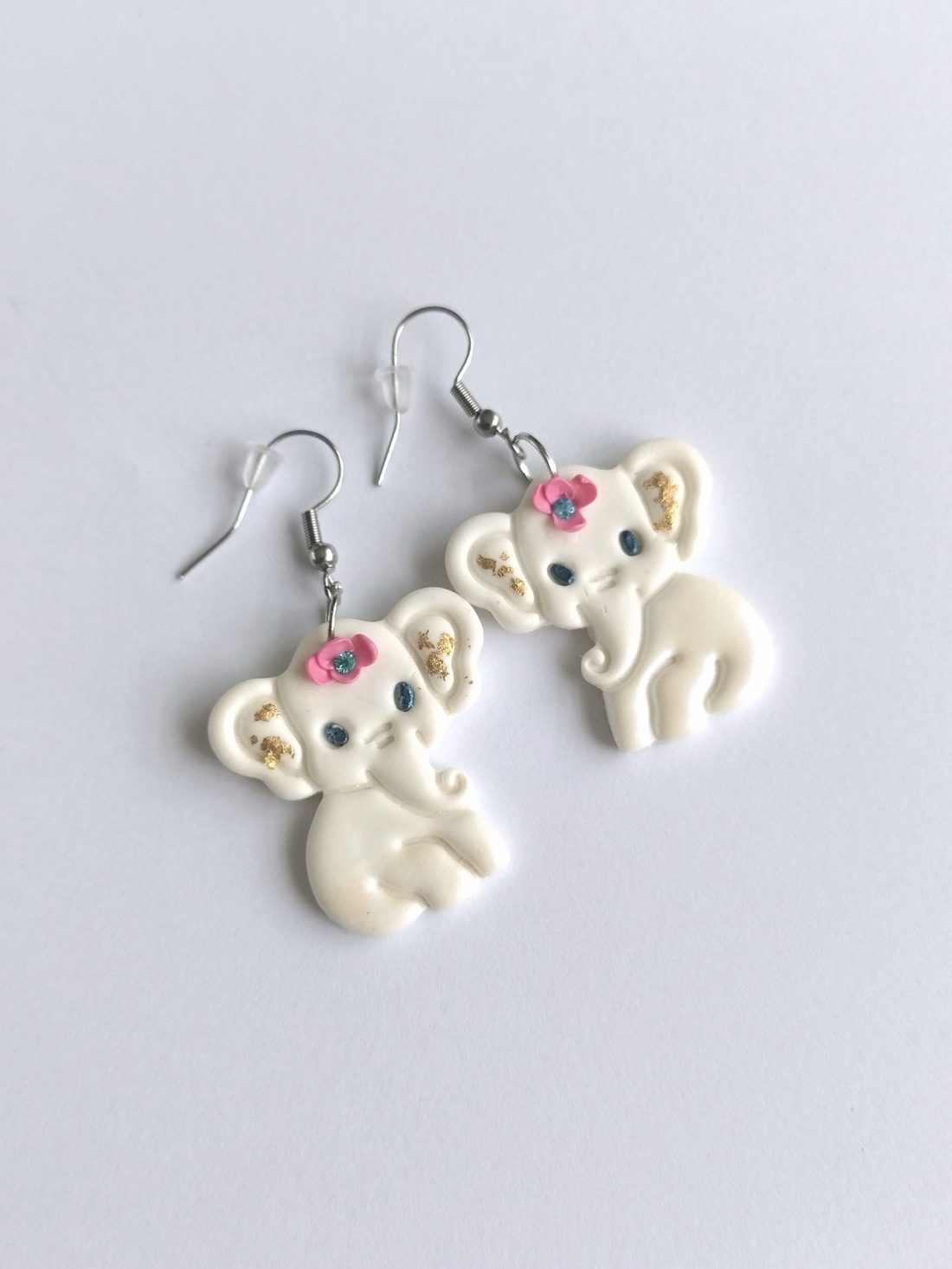 Cercei handmade Elefant � model jucăuș din lut polimeric - bijuterii - cercei - cercei lungi - Artynos.ro