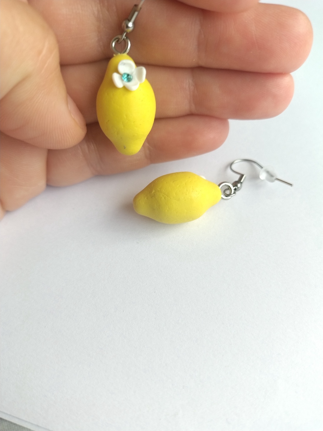 Cercei lămâițe din lut polimeric,handmade Kawaii  - bijuterii - cercei - cercei lungi - Artynos.ro