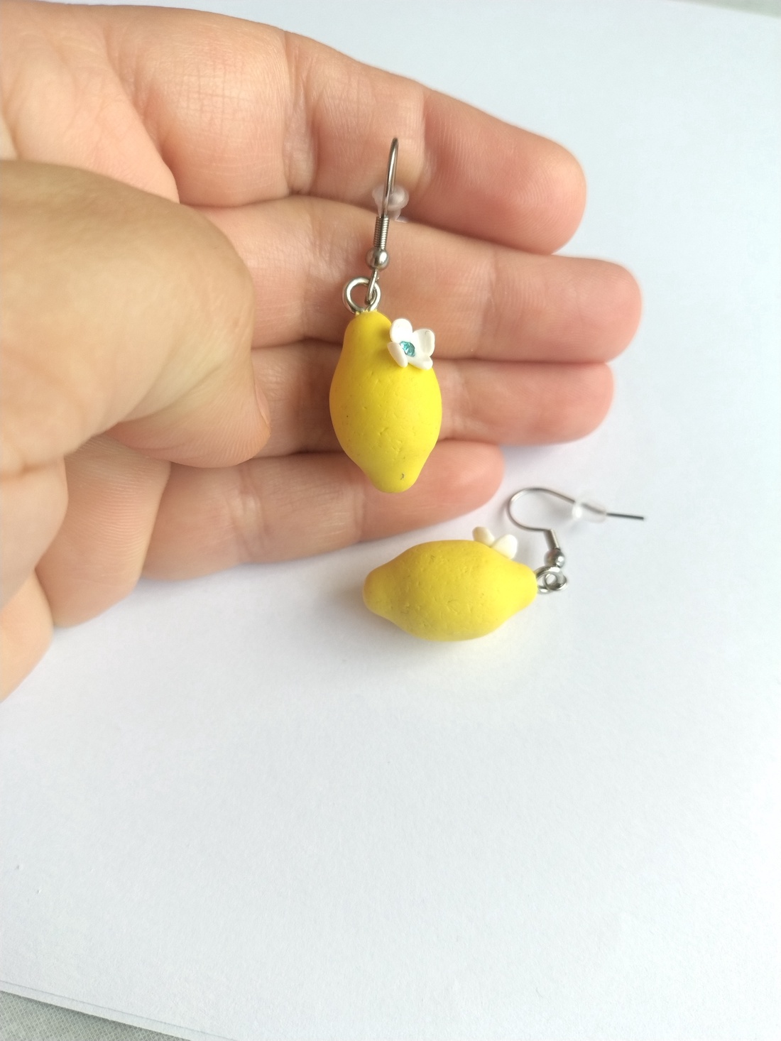 Cercei lămâițe din lut polimeric,handmade Kawaii  - bijuterii - cercei - cercei lungi - Artynos.ro