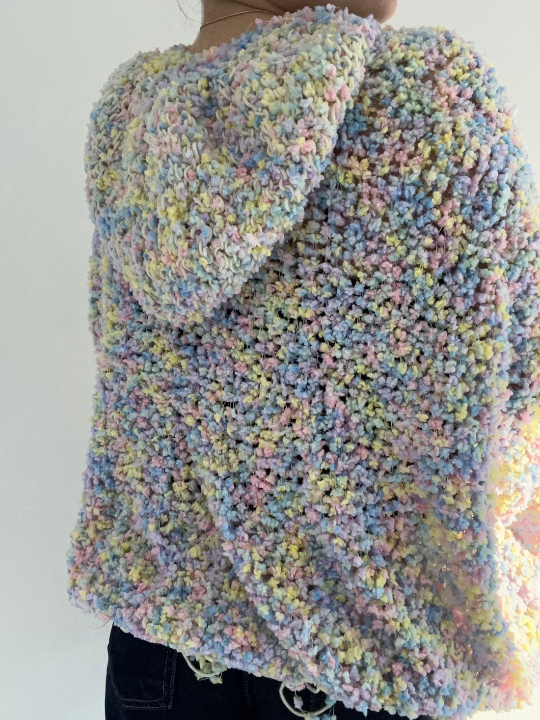 Pulover cardigan multicolor din mohair pufos. - îmbrăcăminte și modă - haine damă - bluze damă - Artynos.ro