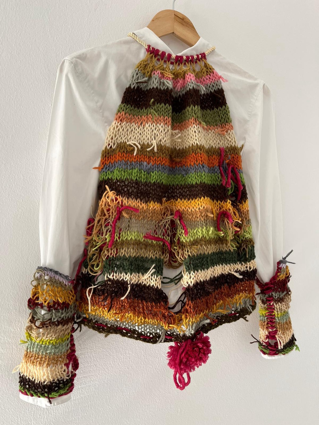 Top tricotat handmade cu mânuși stil boho-artisan. - îmbrăcăminte și modă - haine damă - bluze damă - Artynos.ro