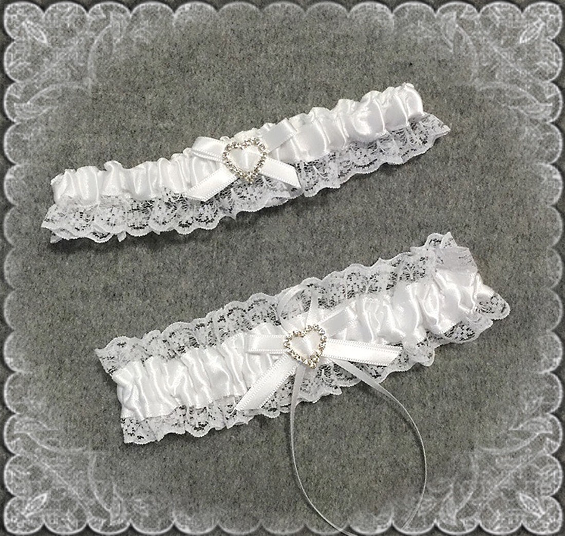 Set de jartiere pentru nuntă, mireasă ES-HK2-48 f - accesorii nuntă - accesorii de nuntă - jartiere mirese - Artynos.ro