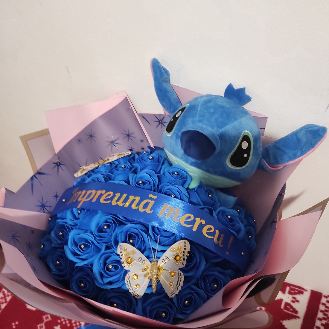 Buchet cu trandafiri de săpun parfumați si stitch  - casă & stil de viață - decorațiuni de casă - accesorii florale - buchete de flori - Artynos.ro