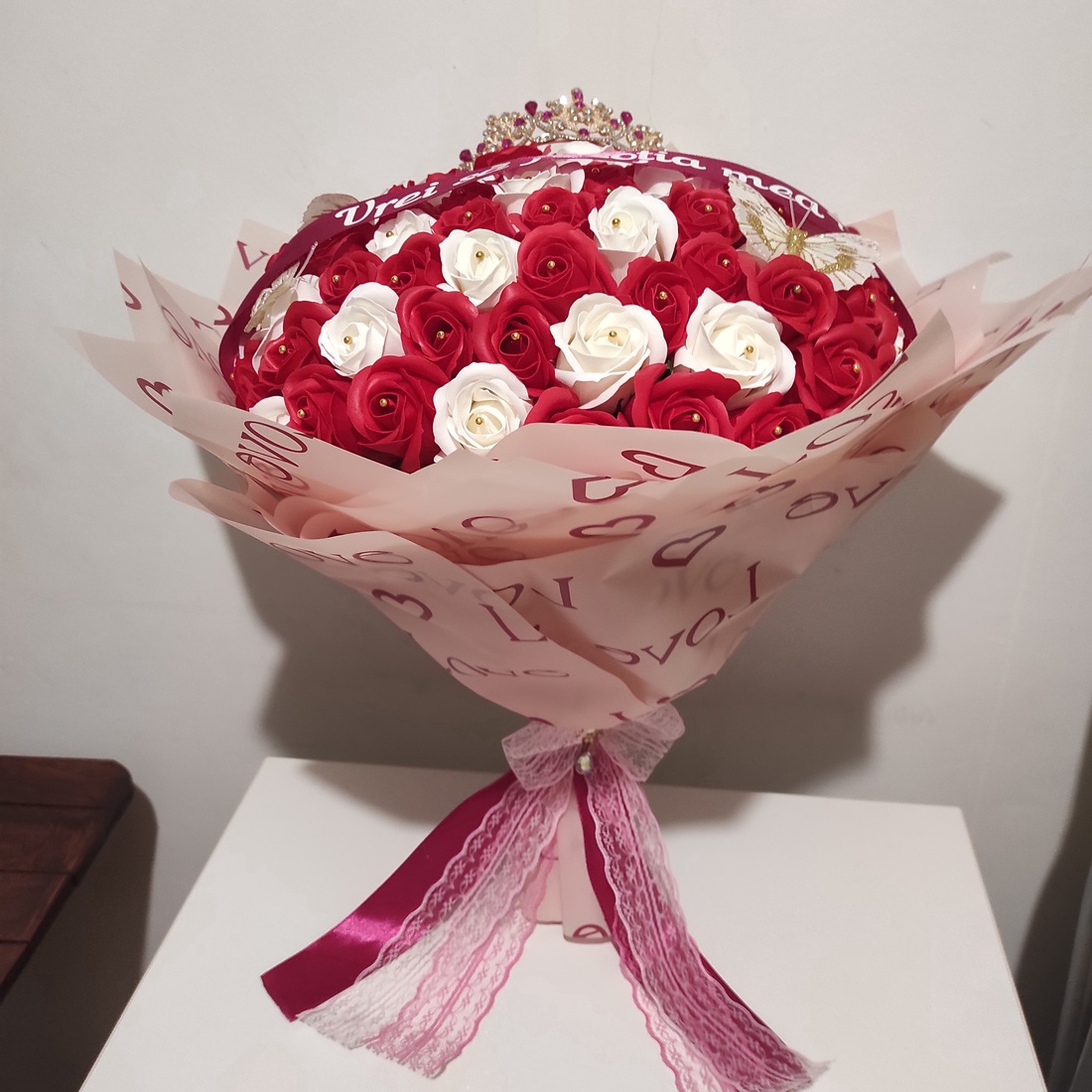 Buchet cu 101 trandafiri de săpun parfumați cerere căsătorie - casă & stil de viață - decorațiuni de casă - accesorii florale - buchete de flori - Artynos.ro