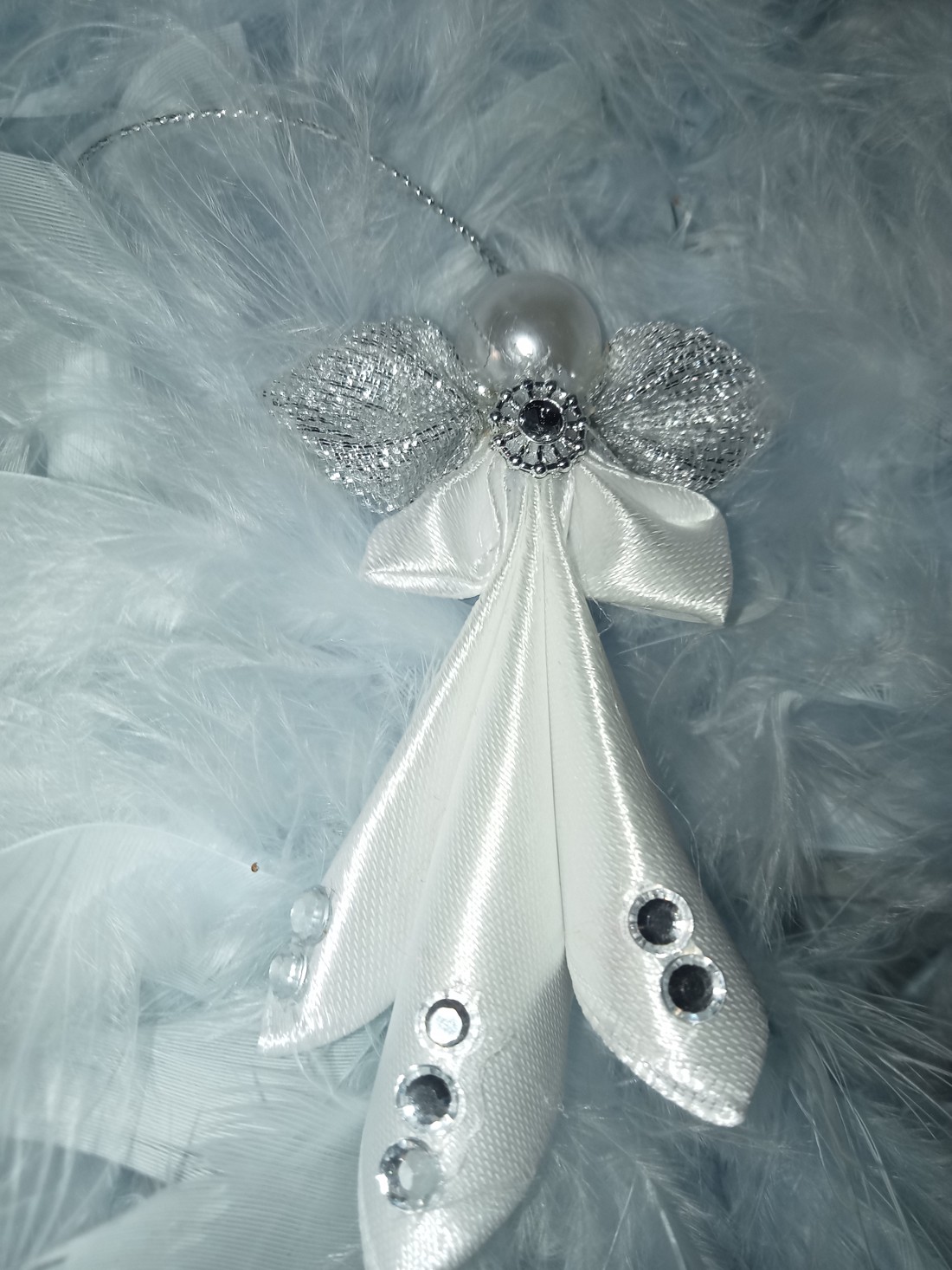 Înger alb - crăciun - decorațiuni de crăciun de casă - figurine pentru pomul de crăciun - Artynos.ro