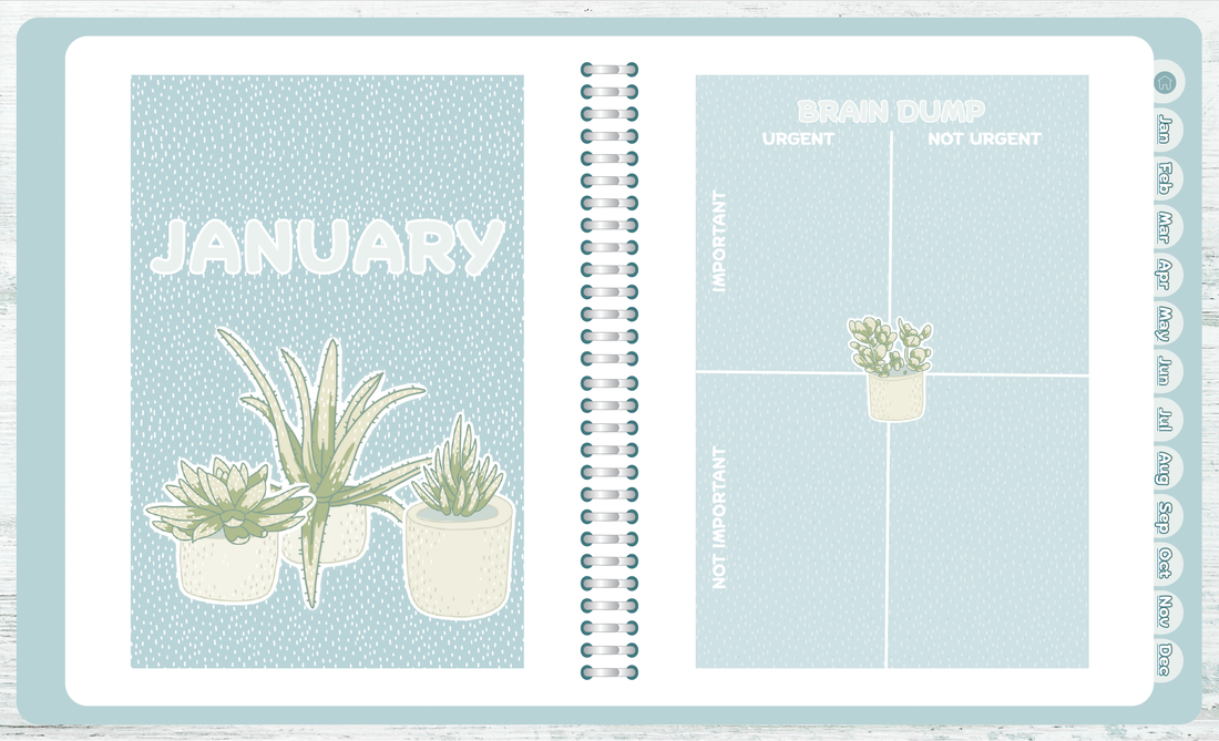 Agenda digitala datata, in engleza pentru anul 2026 cu plante si flori - arte vizuale și accesorii  - grafică, ilustrație - grafică digitală - Artynos.ro