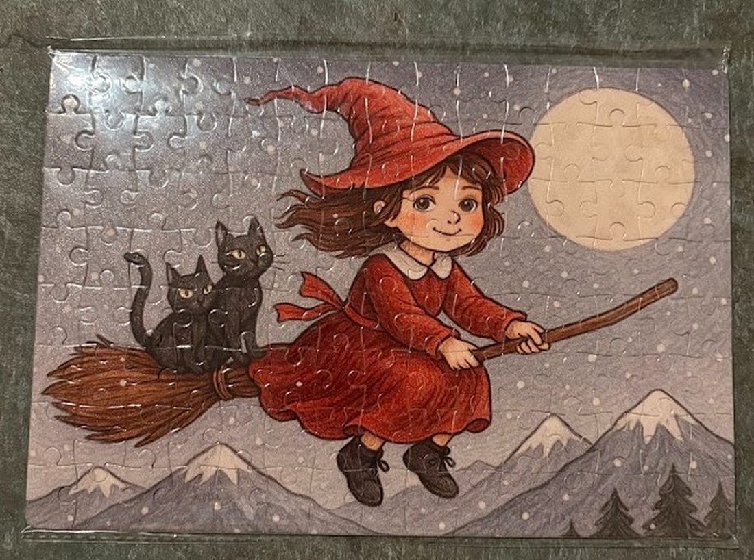 Puzzle magnet de frigider � Vrăjitoare mică zburătoare - casă & stil de viață - echipamente de bucătărie - decor de bucătărie - magneți de frigider - Artynos.ro