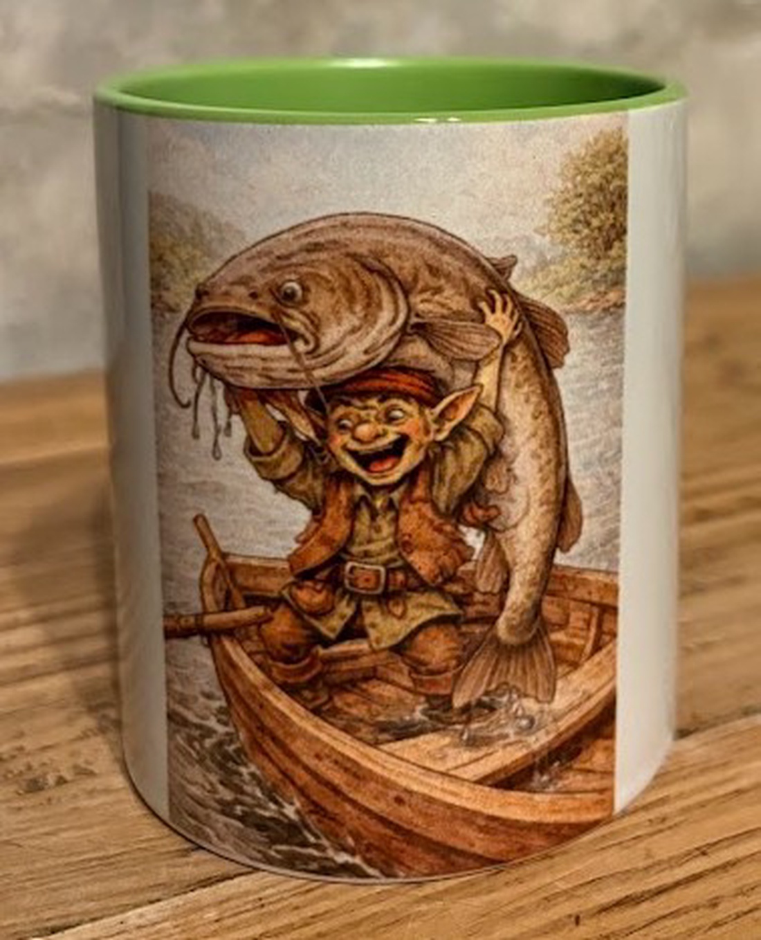 Cană ilustrată cu kobold care prinde un somn - casă & stil de viață - echipamente de bucătărie - accesorii de servire - căni - Artynos.ro