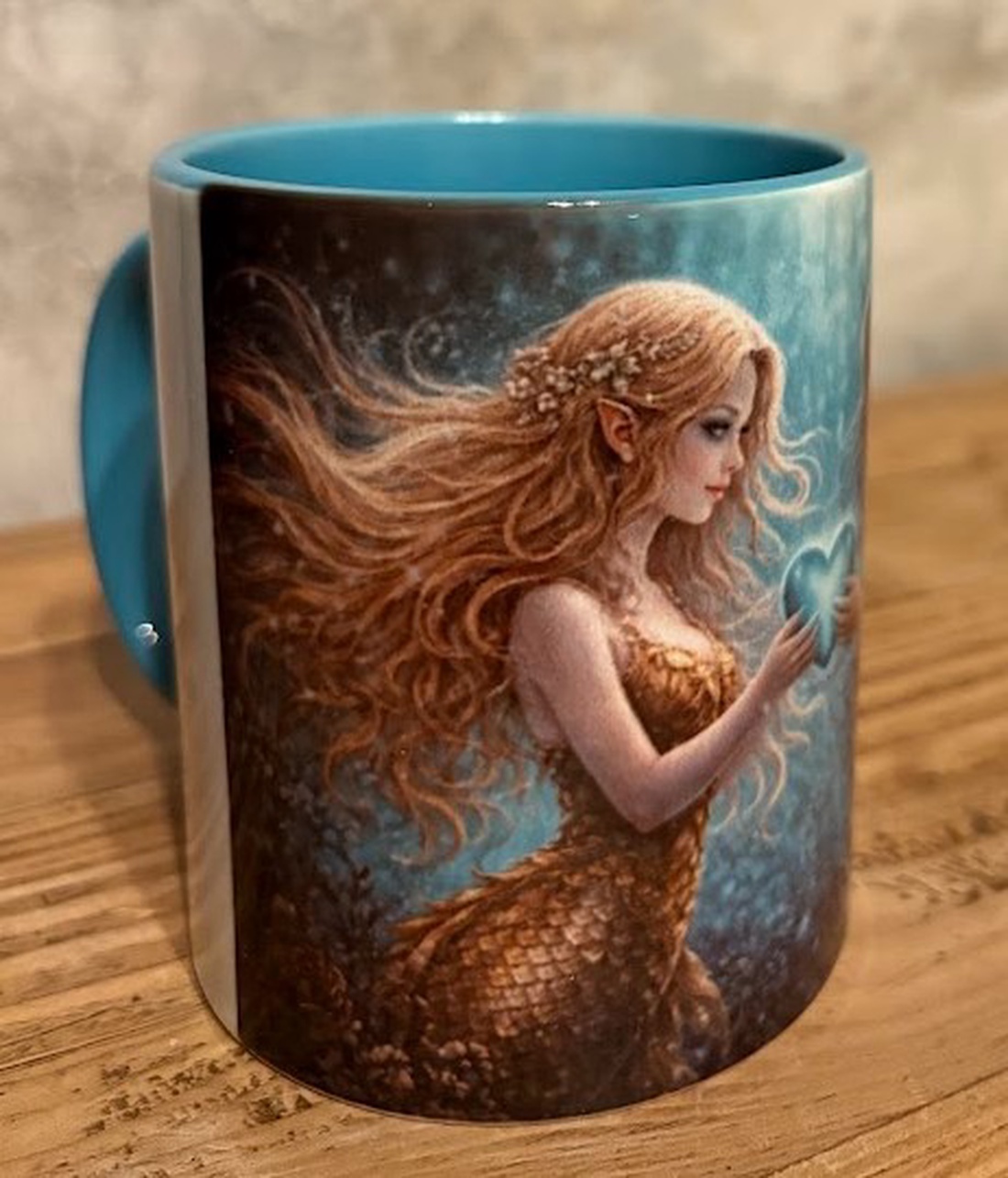 Cană ilustrată cu sirene îndrăgostite - casă & stil de viață - echipamente de bucătărie - accesorii de servire - căni - Artynos.ro