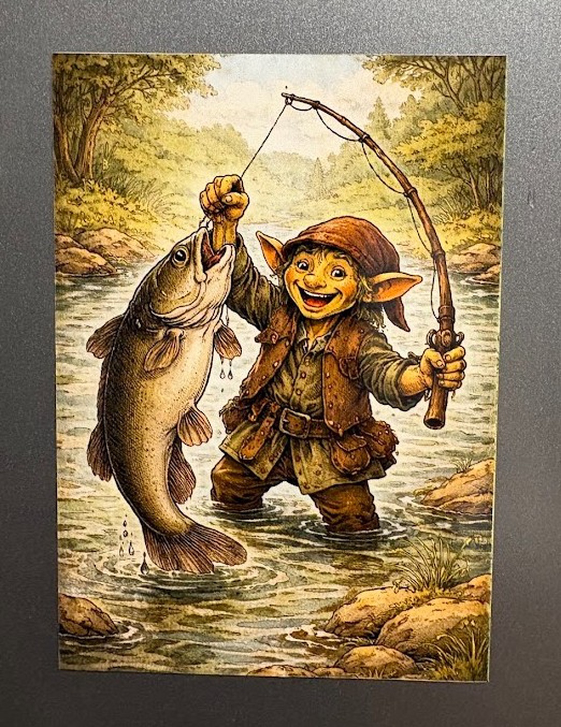 Magnet de frigider Kobold care prinde pește - casă & stil de viață - echipamente de bucătărie - decor de bucătărie - magneți de frigider - Artynos.ro