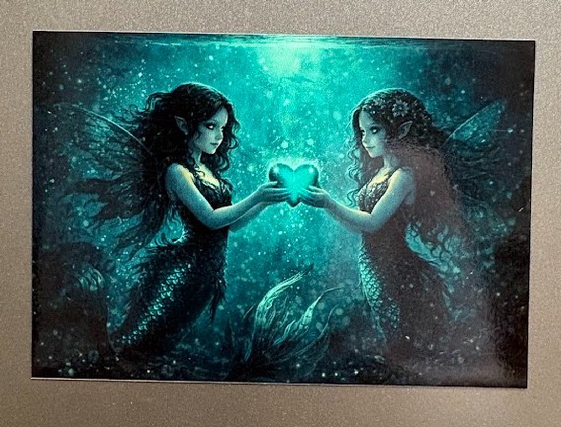 Magnet de frigider Fete sirenă îndrăgostite - casă & stil de viață - echipamente de bucătărie - decor de bucătărie - magneți de frigider - Artynos.ro