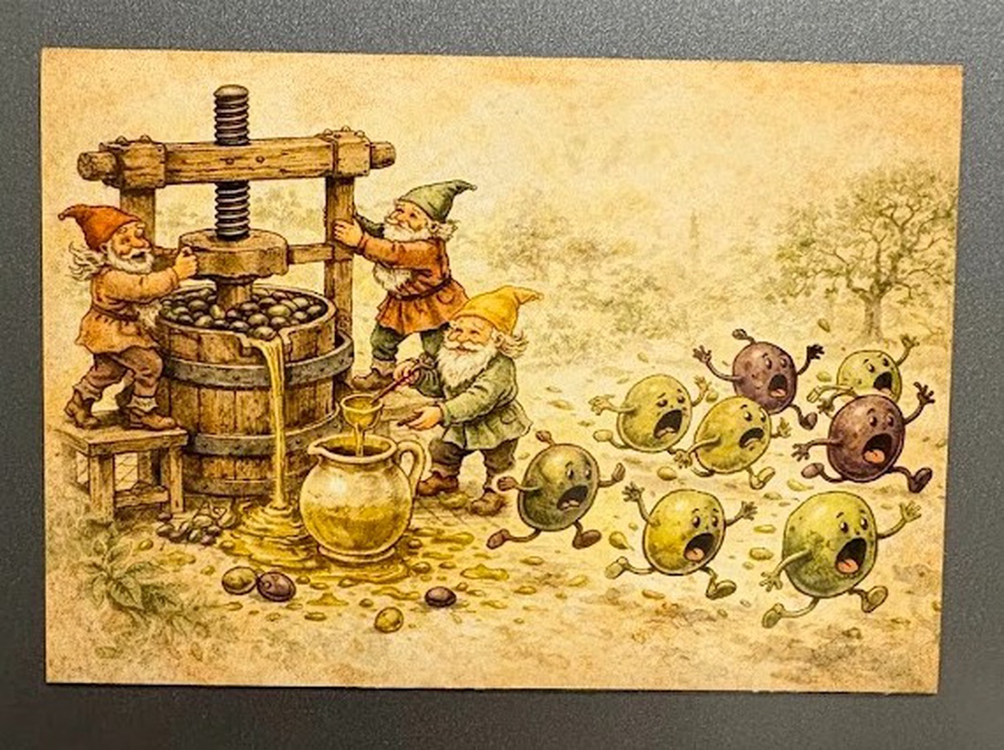 Magnet de frigider Măsline fugare - casă & stil de viață - echipamente de bucătărie - decor de bucătărie - magneți de frigider - Artynos.ro