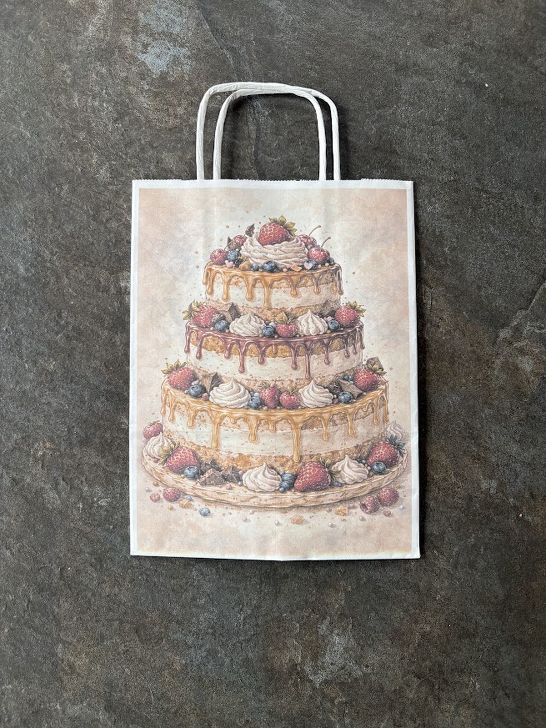 Punguță cadou � Tort fermecat - accessorii și unelte - hârtie - hârtie decorativă - Artynos.ro