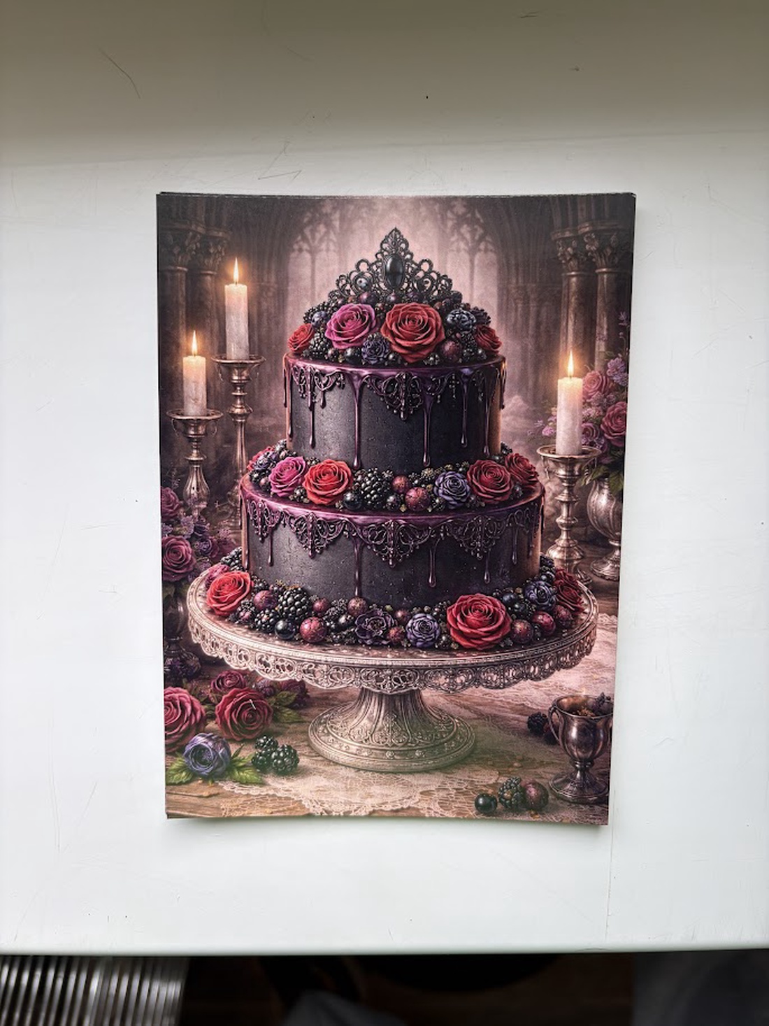 Carte poștală � Tort gotic cu trandafiri întunecați - casă & stil de viață - produse de papetărie - cărți poștale - Artynos.ro