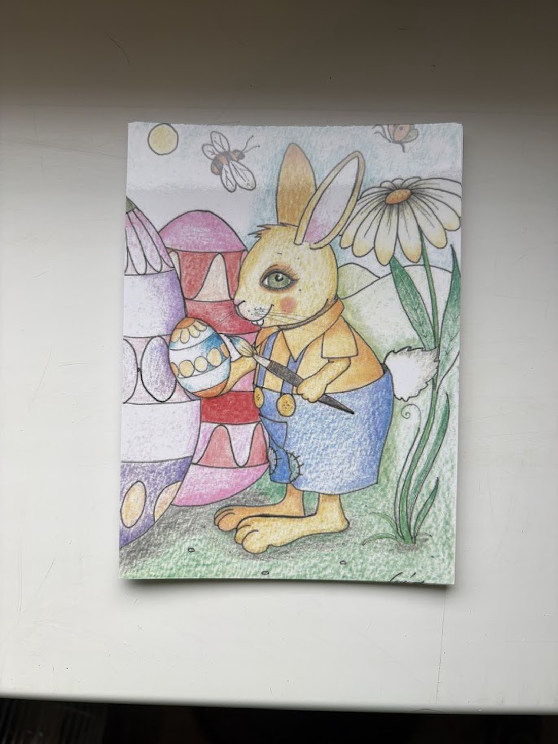 Carte poștală � Iepuraș care pictează ouă - casă & stil de viață - produse de papetărie - cărți poștale - Artynos.ro