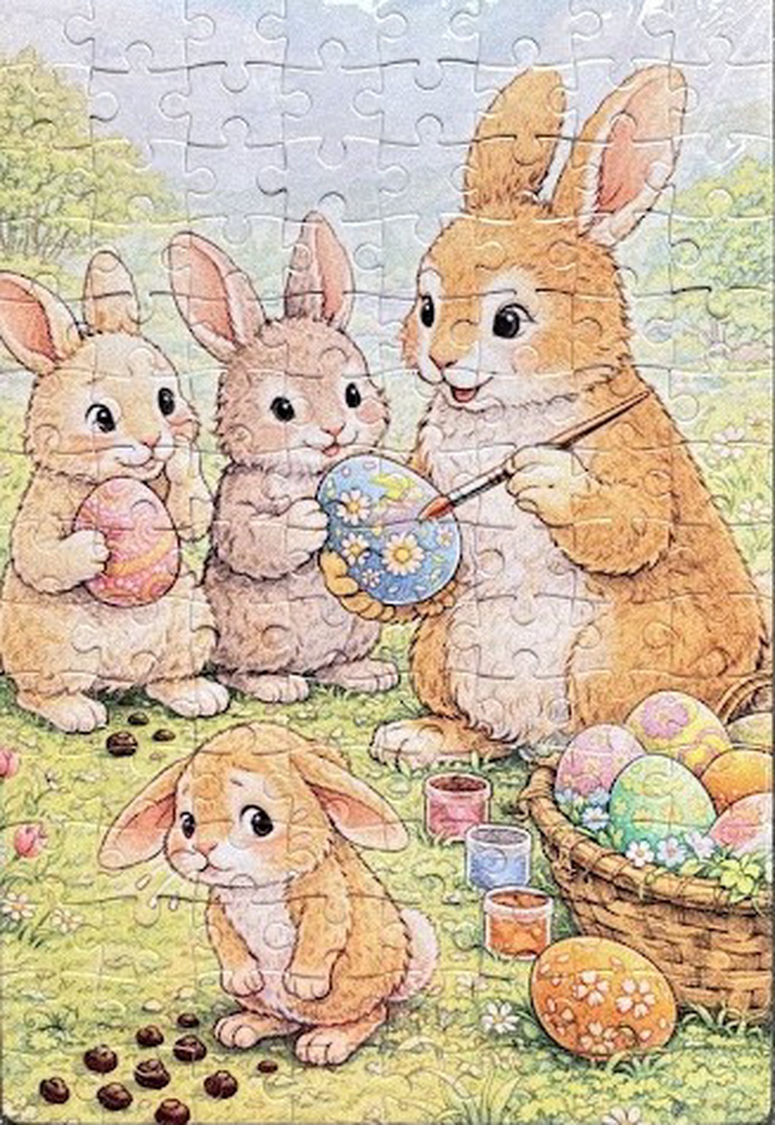 Puzzle magnet de frigider � Vopsire amuzantă a ouălor de Paște - decor de sărbători - decorațiuni de paște - alte creații de paște - Artynos.ro