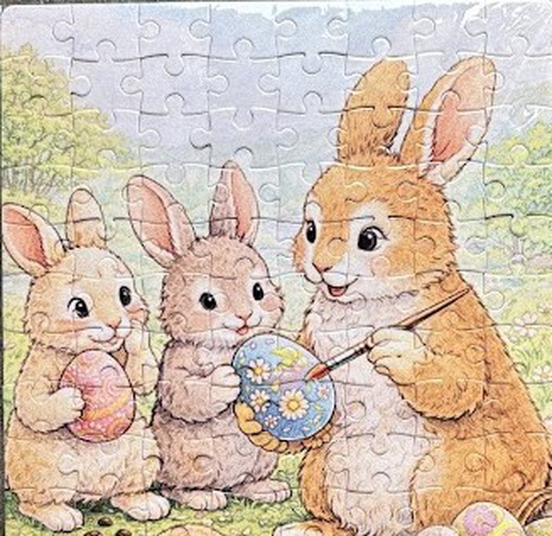 Puzzle magnet de frigider � Vopsire amuzantă a ouălor de Paște - decor de sărbători - decorațiuni de paște - alte creații de paște - Artynos.ro