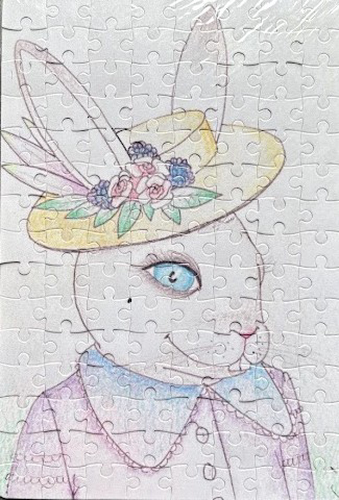 Puzzle magnet de frigider � Drăgălașă iepurașă de Paște - decor de sărbători - decorațiuni de paște - alte creații de paște - Artynos.ro