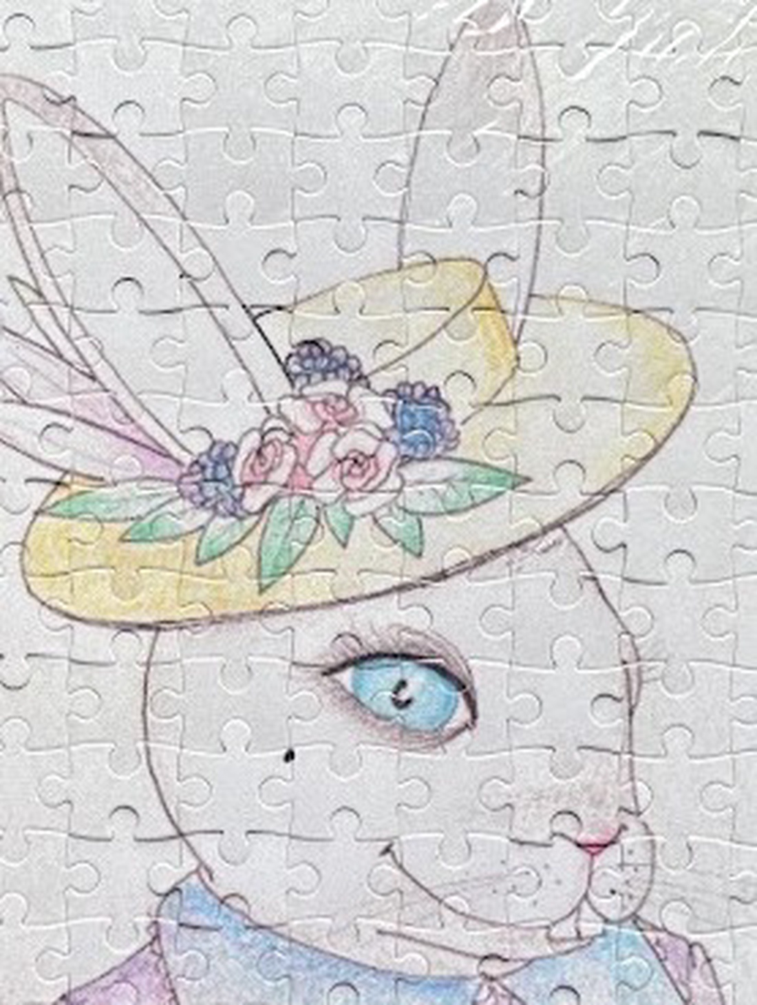 Puzzle magnet de frigider � Drăgălașă iepurașă de Paște - decor de sărbători - decorațiuni de paște - alte creații de paște - Artynos.ro