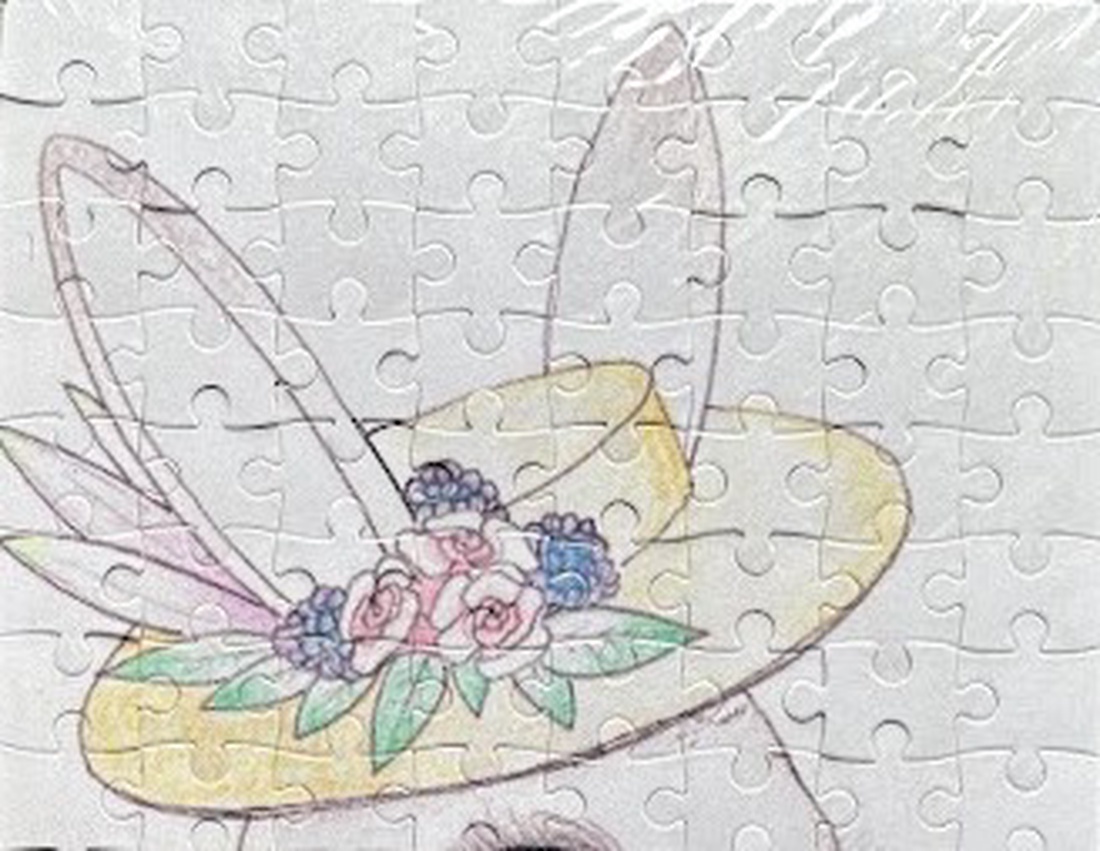 Puzzle magnet de frigider � Drăgălașă iepurașă de Paște - decor de sărbători - decorațiuni de paște - alte creații de paște - Artynos.ro