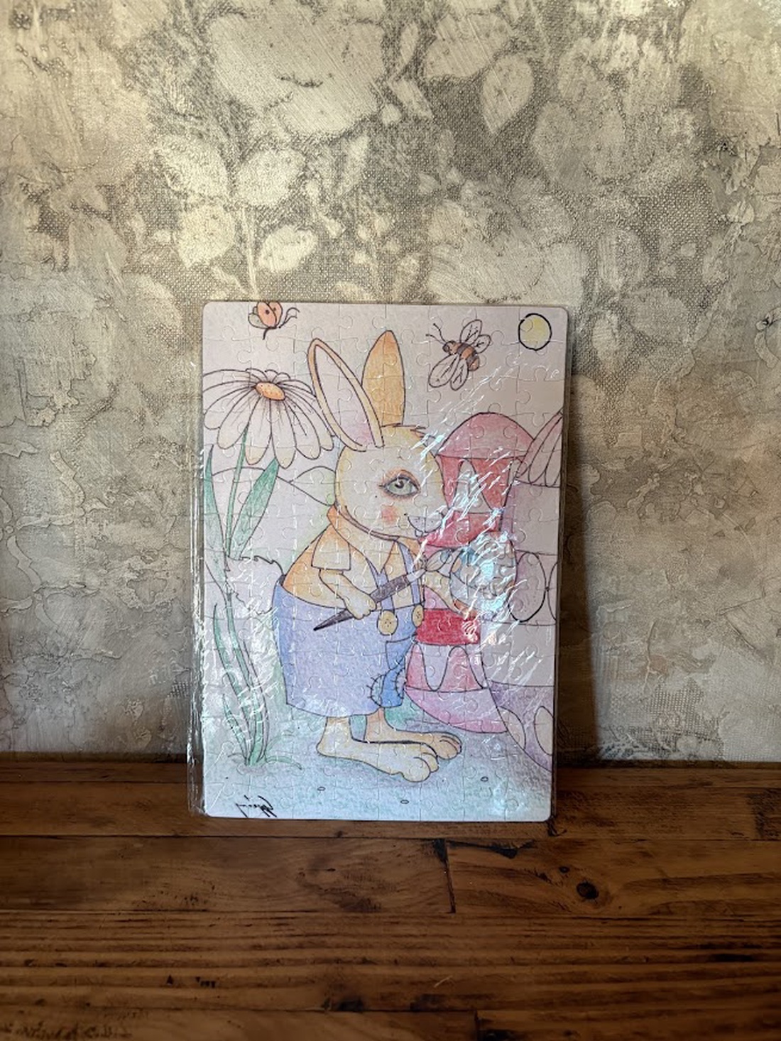 Puzzle magnet de frigider � Iepuraș care pictează ouă de Paște - decor de sărbători - decorațiuni de paște - alte creații de paște - Artynos.ro