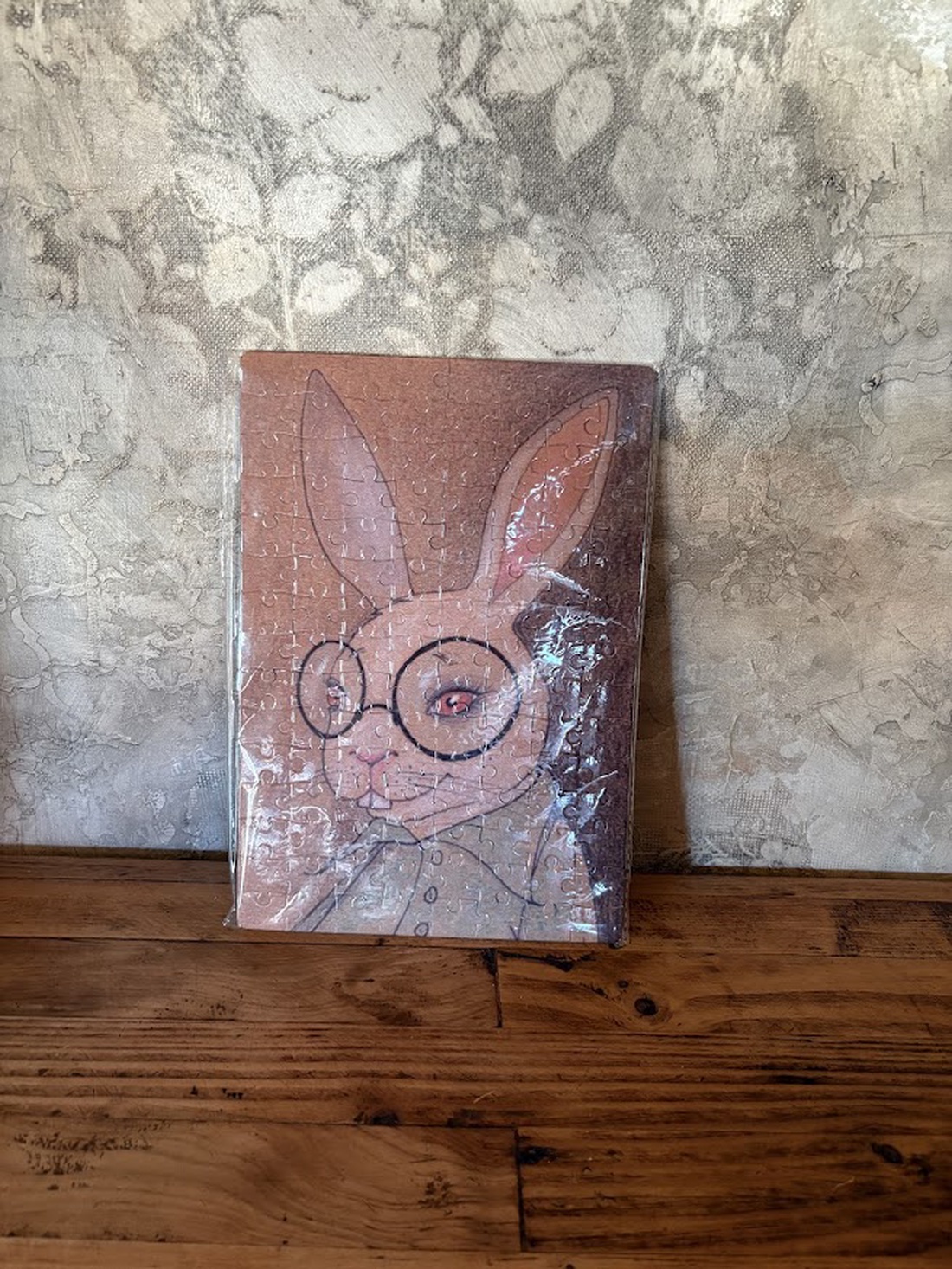 Puzzle magnet pentru frigider � Iepure de Paște cu ochelari - decor de sărbători - decorațiuni de paște - alte creații de paște - Artynos.ro