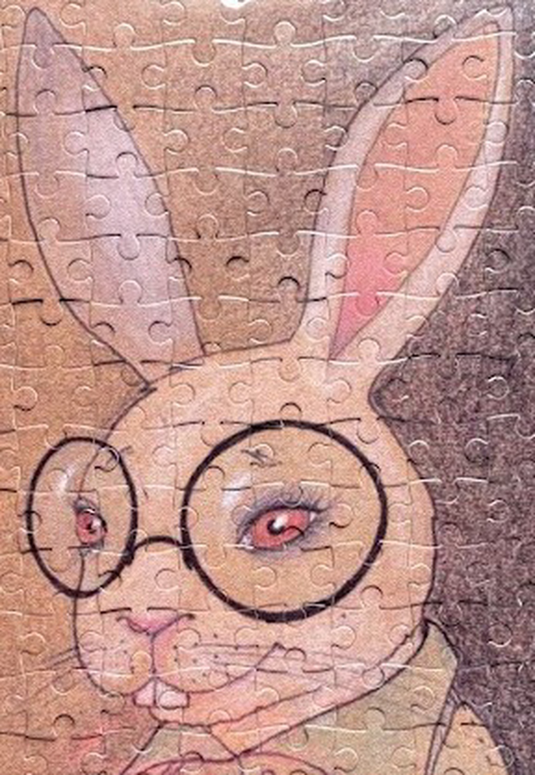 Puzzle magnet pentru frigider � Iepure de Paște cu ochelari - decor de sărbători - decorațiuni de paște - alte creații de paște - Artynos.ro