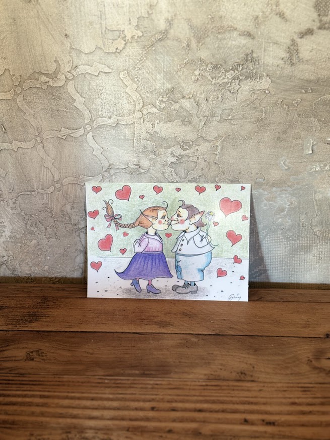 Carte poștală � Cuplu de spiriduși de Valentin - casă & stil de viață - produse de papetărie - cărți poștale - Artynos.ro