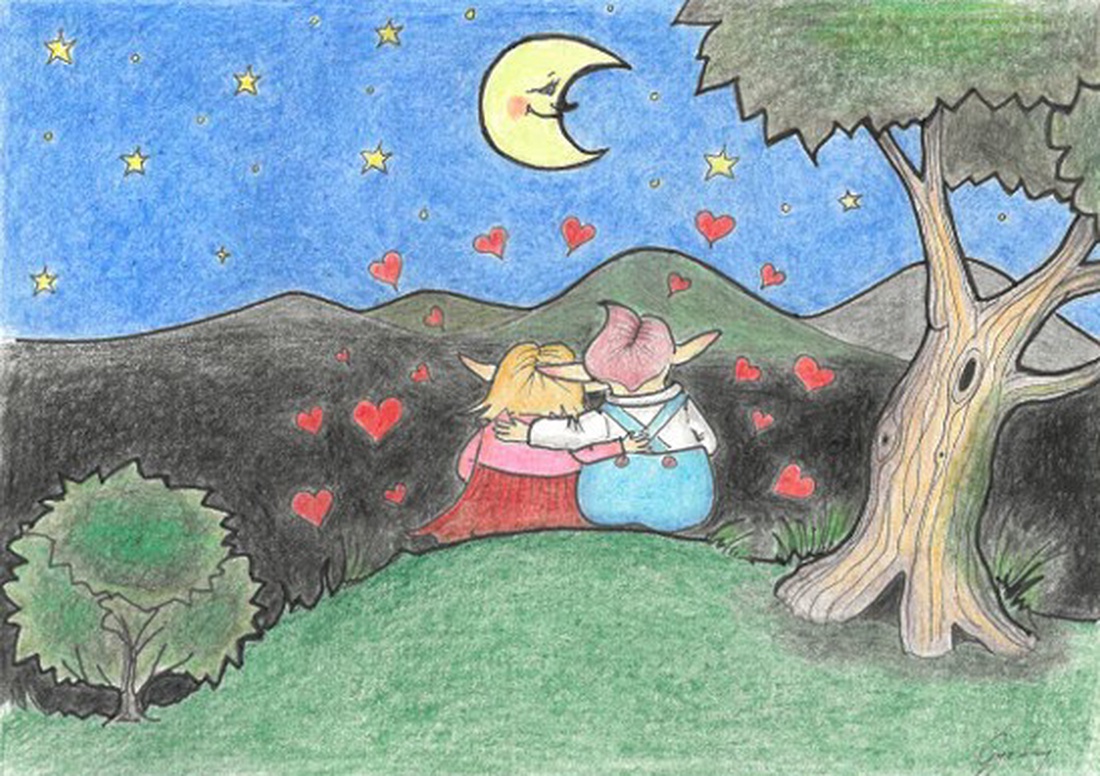 Carte poștală � Cuplu de Ziua Îndrăgostiților - casă & stil de viață - produse de papetărie - cărți poștale - Artynos.ro