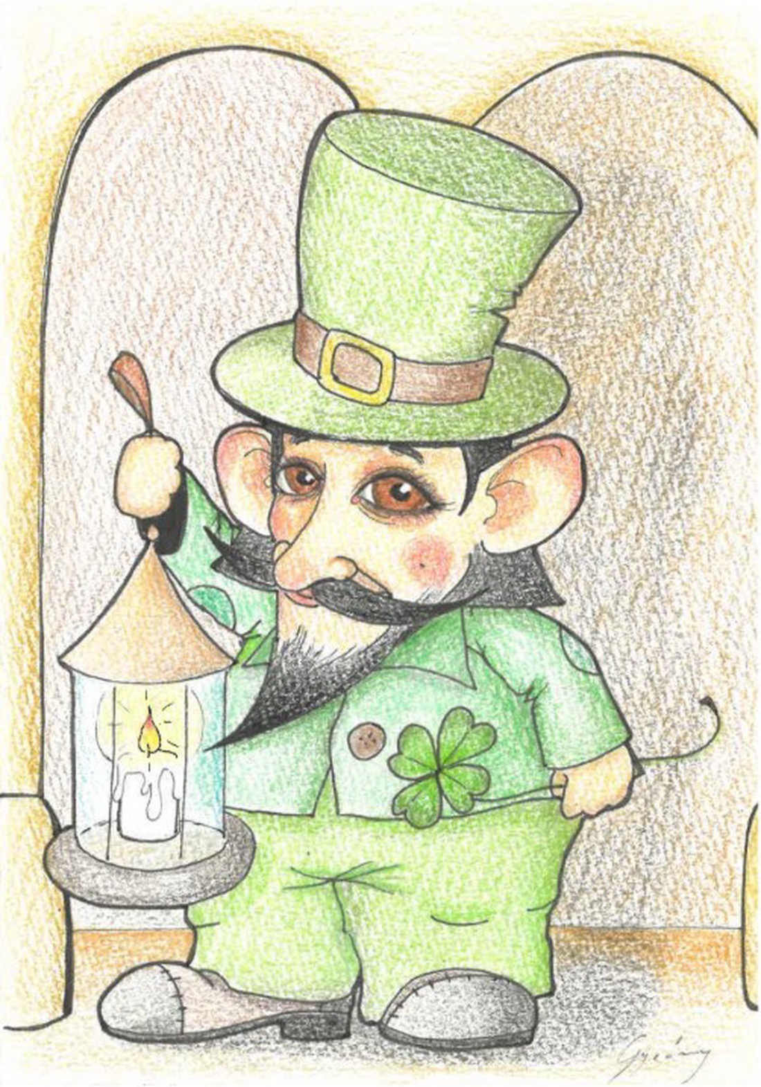 Carte poștală � Spiriduș de Ziua Sfântului Patrick - casă & stil de viață - produse de papetărie - cărți poștale - Artynos.ro