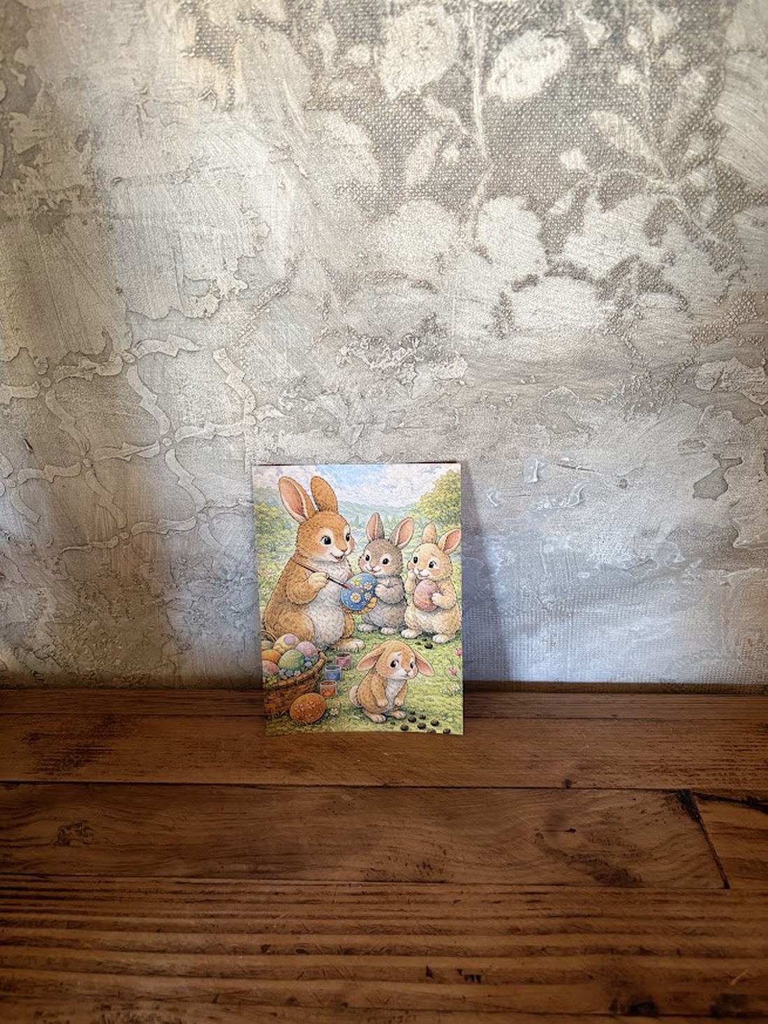 Carte poștală � Iepuraș de Paște și mica surpriză - decor de sărbători - decorațiuni de paște - alte creații de paște - Artynos.ro