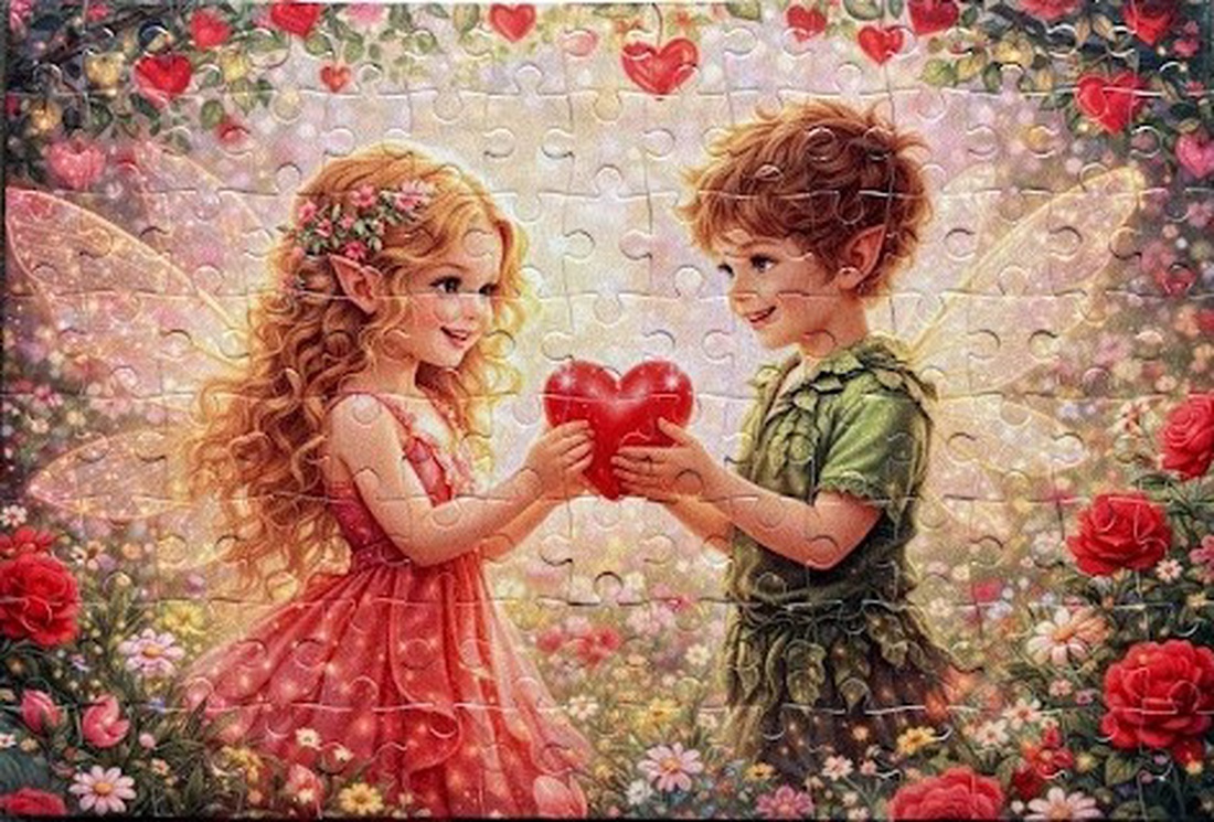 Puzzle magnet pentru frigider � Zâne copii de Ziua Îndrăgostiților - casă & stil de viață - echipamente de bucătărie - decor de bucătărie - magneți de frigider - Artynos.ro