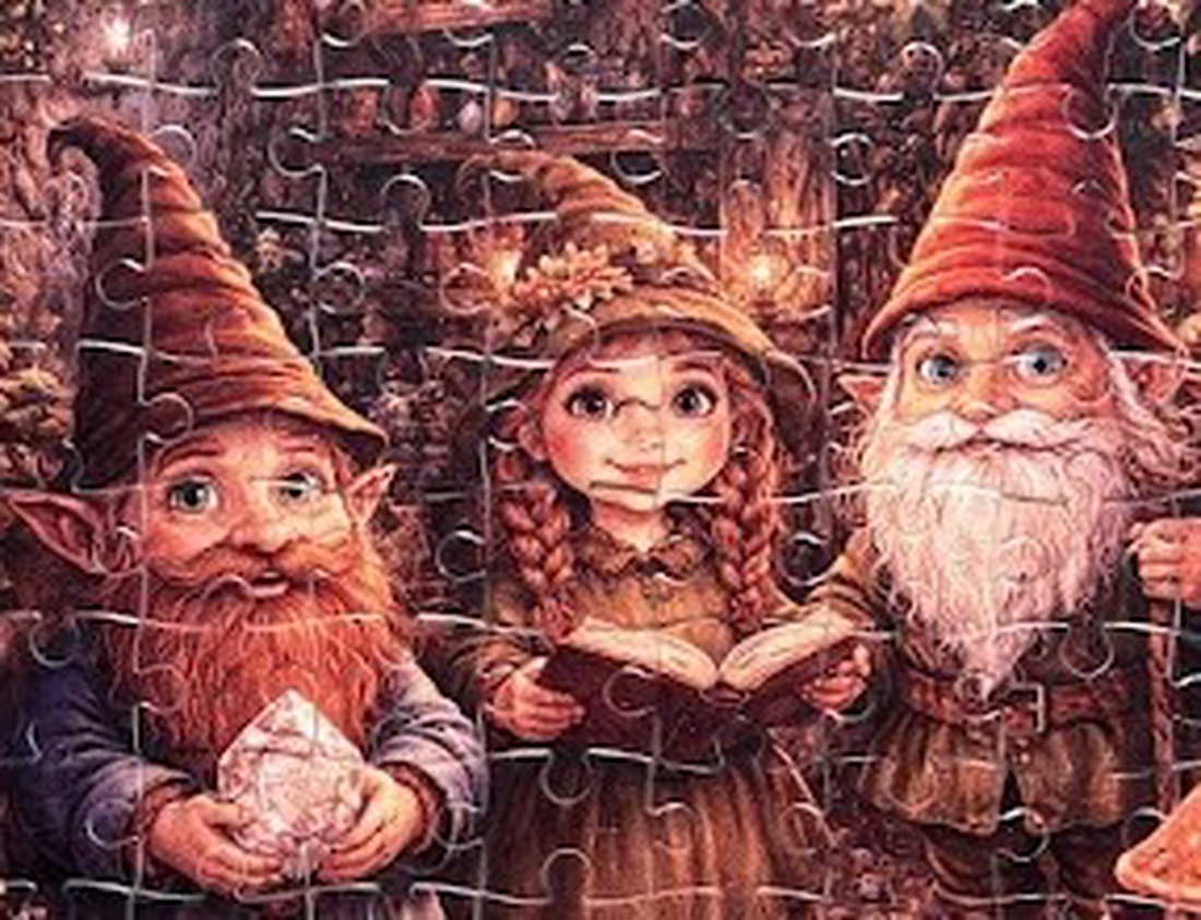 Puzzle magnet pentru frigider � Familia piticilor în căsuța lor - casă & stil de viață - echipamente de bucătărie - decor de bucătărie - magneți de frigider - Artynos.ro