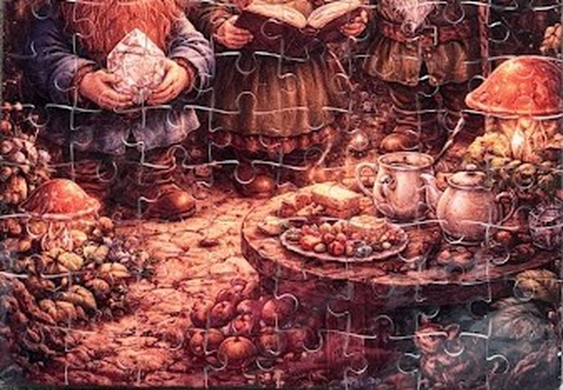 Puzzle magnet pentru frigider � Familia piticilor în căsuța lor - casă & stil de viață - echipamente de bucătărie - decor de bucătărie - magneți de frigider - Artynos.ro
