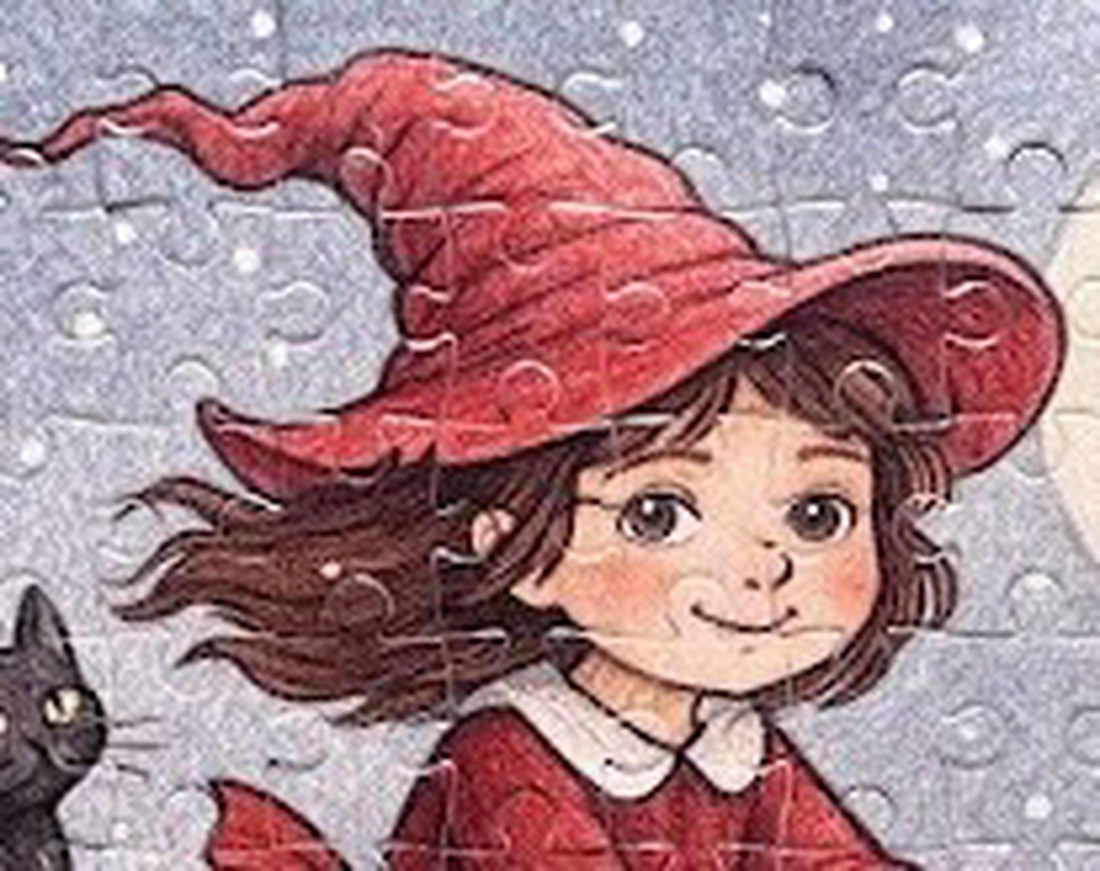 Puzzle magnet de frigider � Vrăjitoare mică zburătoare - casă & stil de viață - echipamente de bucătărie - decor de bucătărie - magneți de frigider - Artynos.ro