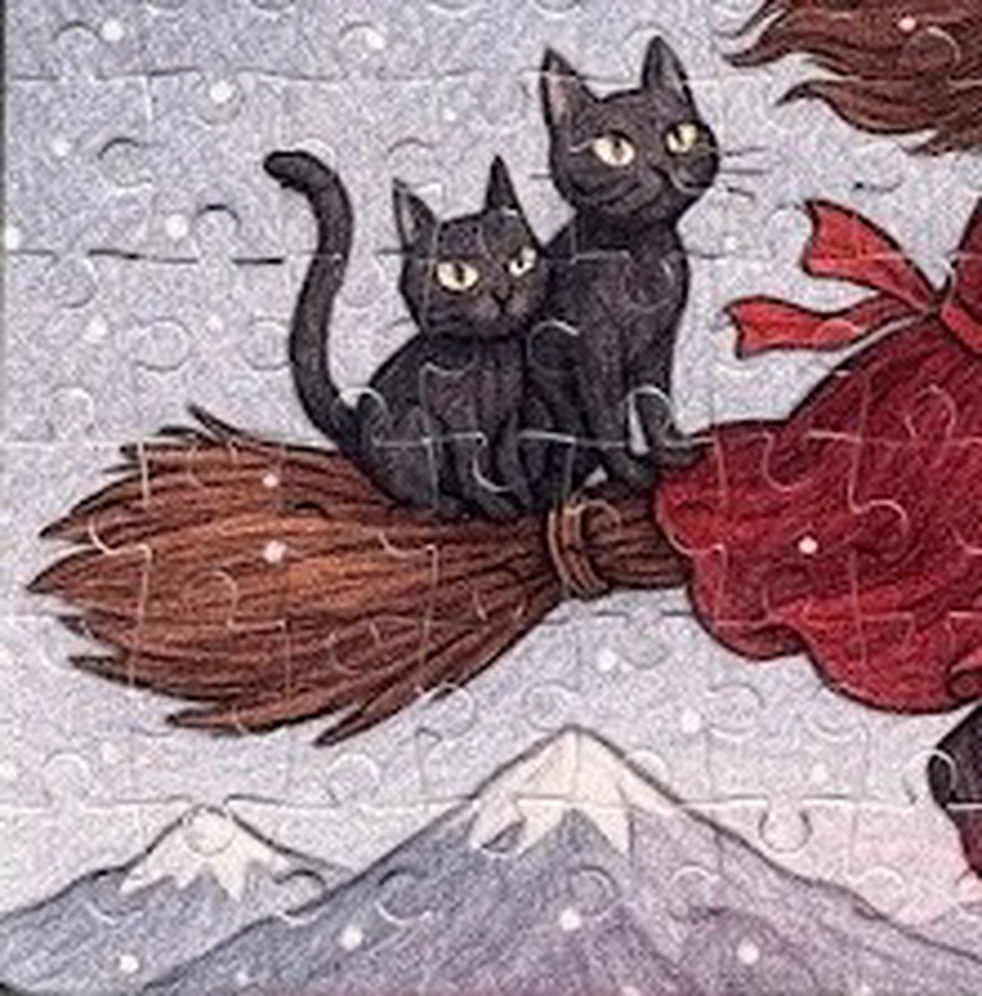 Puzzle magnet de frigider � Vrăjitoare mică zburătoare - casă & stil de viață - echipamente de bucătărie - decor de bucătărie - magneți de frigider - Artynos.ro