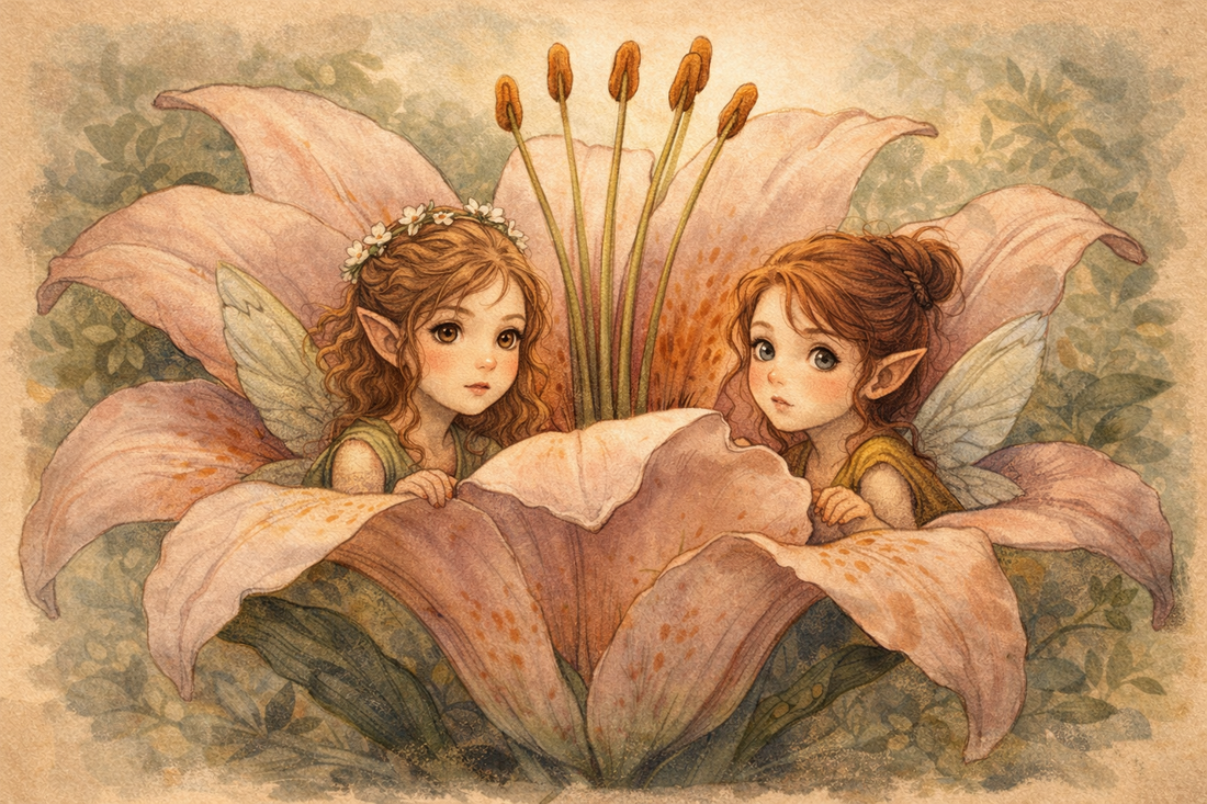 Geantă tote albă din pânză cu ilustrație mici zâne în floare � design fantasy digital - genți și portofele - geantă pentru cumpărături - totebaguri - Artynos.ro