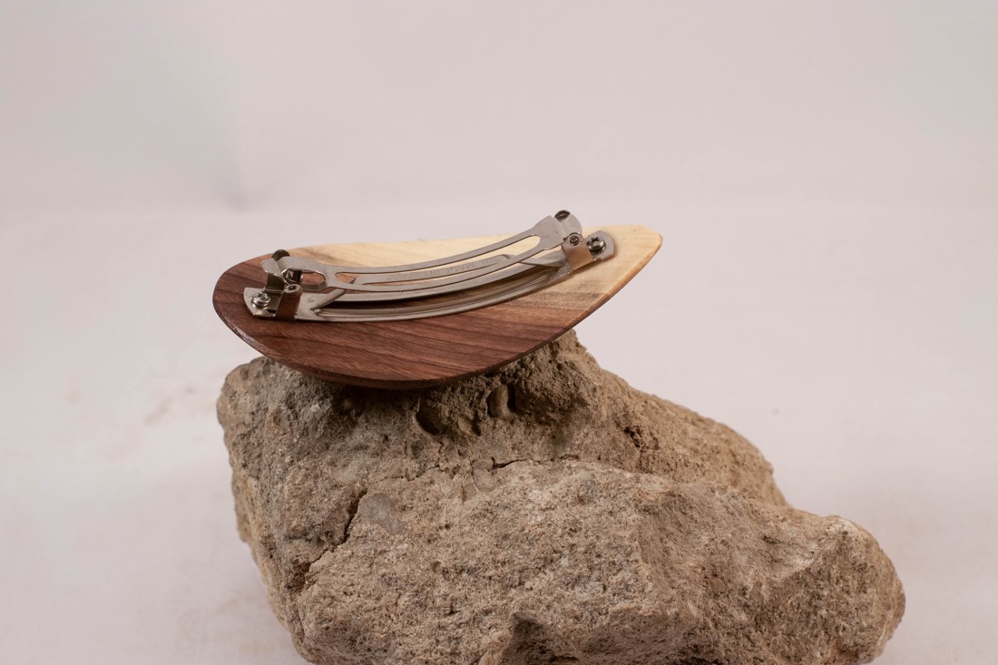 cataramă franceză din lemn, cataramă de păr - îmbrăcăminte și modă - accesorii păr - clemă de păr și ac de păr - Artynos.ro