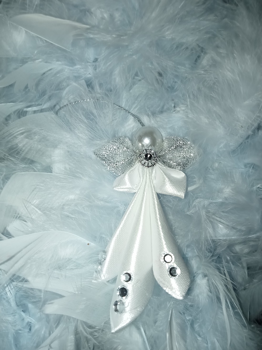 Înger alb - crăciun - decorațiuni de crăciun de casă - figurine pentru pomul de crăciun - Artynos.ro