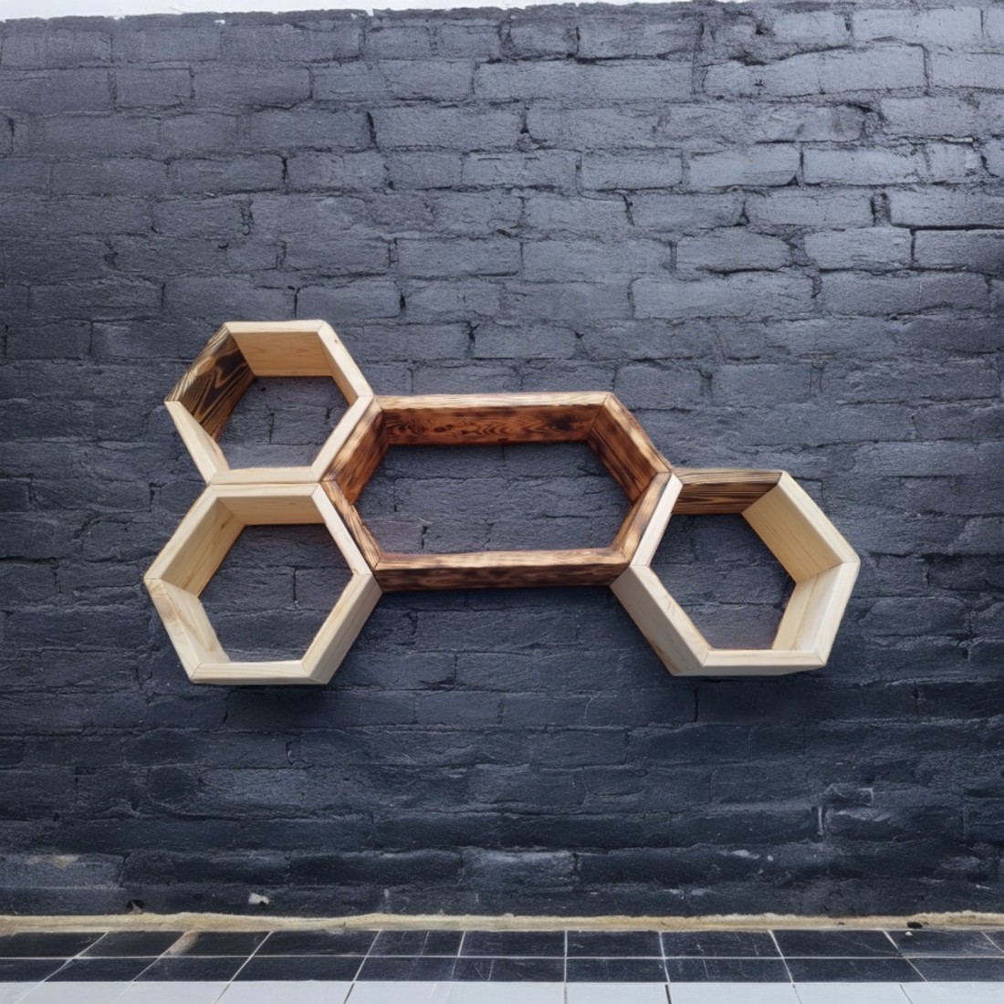 Set de rafturi hexagonale - casă & stil de viață - mobilier artizanal - rafturi  - Artynos.ro