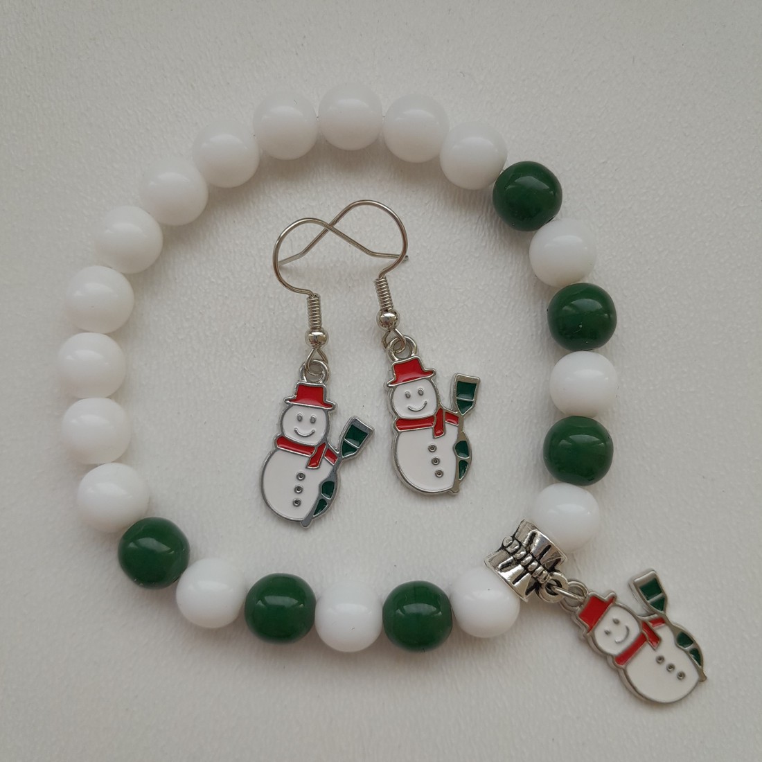 Set de bijuterii Snowman - brățară, cercei -  - Artynos.ro